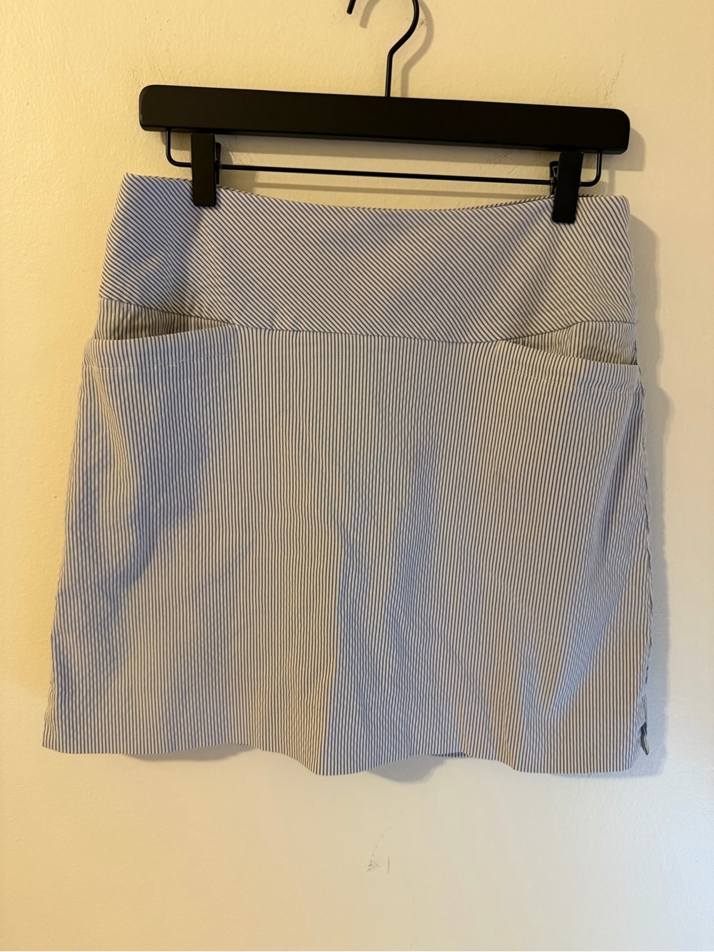 Women’s Blue & White Striped Golf Skort